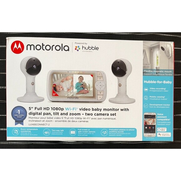 New MOTOROLA HUBBLE 5" FULL HD 1080p W-IFI VIDEO Baby MONITOR LUX65CONNECT-2 - Picture 1 of 7